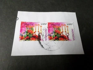 INDONESIA, LOTE 2 Sellos 3° MILENARIO 2001, 5000 Rúpias, Obliterados, VF SELLOS - Imagen 1 de 1