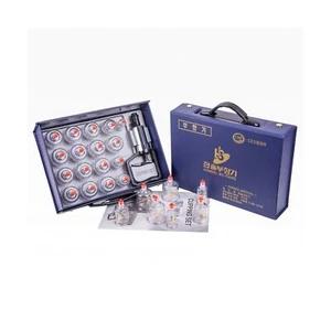19Pc Cupping Therapy Equipment Set Pumping Handle 17 Cups Carrying Case Black - Picture 1 of 7
