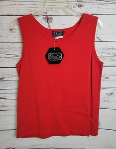 NWT VTG Rochelle Red Crew Neck Sleeveless Casual Tank Top Women's Size XS - Picture 1 of 7
