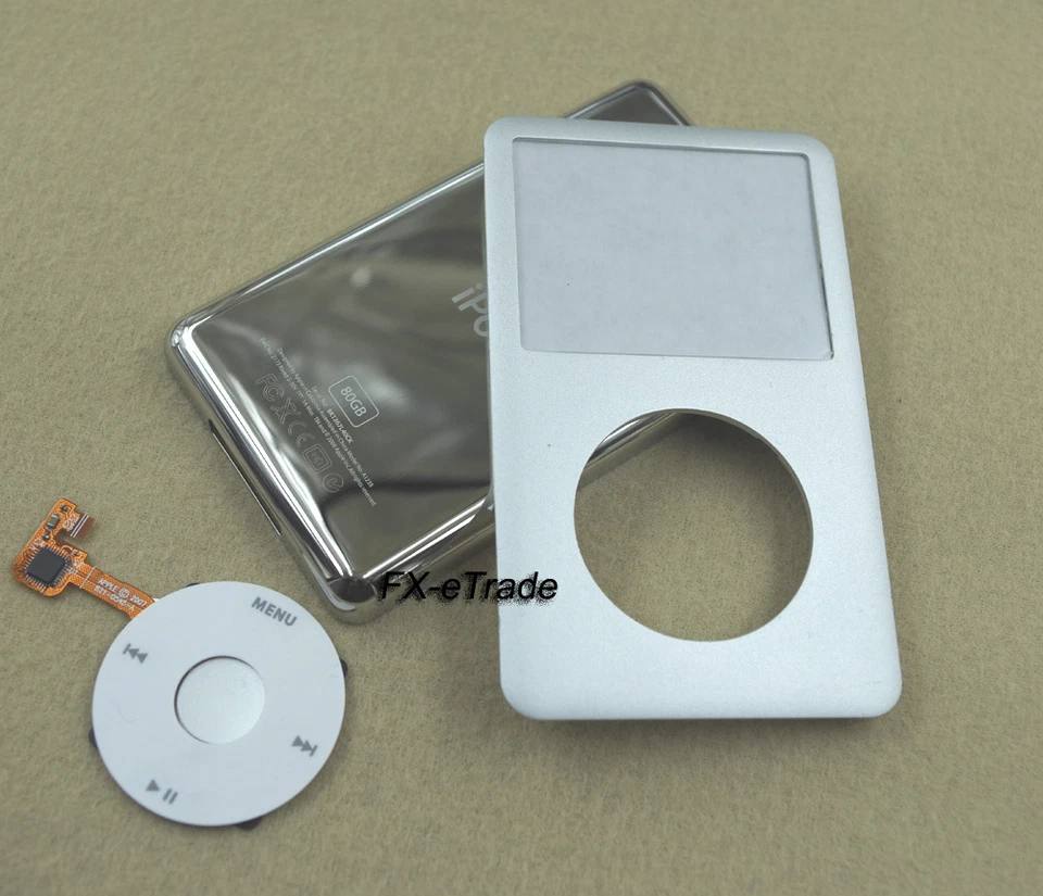 Capa frontal prata botão Clickwheel para iPod 6th Classic 80GB - Imagem 1 de 2