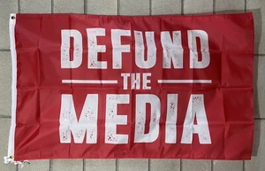 Defund The Media Flag FREE SHIP  Fun Fake News Republican 2024 Trump Sign 3x5' - Picture 1 of 1