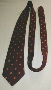 Michel 3" wide Necktie maroon with small yellow and orange dots swirls Tie - Picture 1 of 12