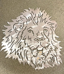 Mighty Lion Head Metal Wall Decor 24" x 24" Silver