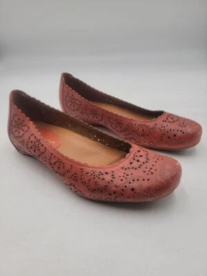 Zapatos EARTHIES Para Mujer Talla 7.5B Bindi Sin Cordones Corte Láser Cuña Oculta Naranja Quemado Foto 1 de 4