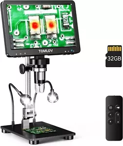TOMLOV DM9 Pro 7" HDMI Digital Microscope 1200X with IPS Screen Coin Microscope - Picture 1 of 9