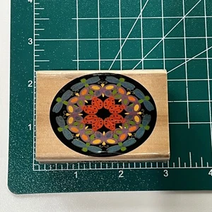 Westwater Enterprises Oval Stained Glass Wood Mounted Rubber Stamp - Picture 1 of 3