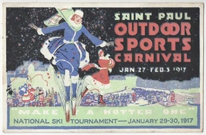 1917 Poster Style Advertising, National Ski Tournament - Saint Paul, Minnesota - Imagen 1 de 2