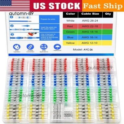 500/160 Waterproof Solder Stick Seal Sleeve Heat Shrink Butt Wire Connectors Kit - Image 1 of 4