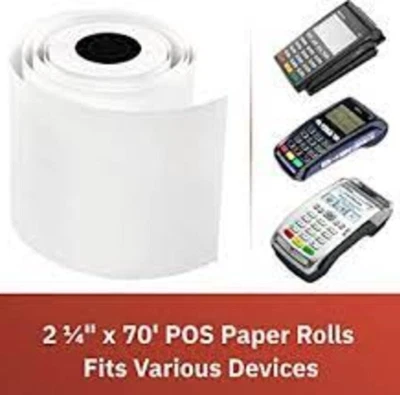 2 1/4" X 70' THERMAL POS RECEIPT PAPER 50 ROLLS FOR CLOVER FLEX VERIFONE