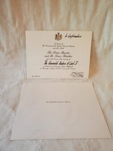 1989 Prime Minister Thatcher to Andrew Card, Invitation, President George Bush - Picture 1 of 8