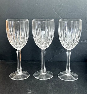 Gorham Cut Crystal Regalta Wine Glass 7.5"h Diamond Lines Germany Set of 3 - Picture 1 of 13