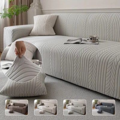 2/3/4 Seater Stretch Sofa Slipcover Full-Coverage Jacquard Couch Cover Non-Slip - Image 1 of 4