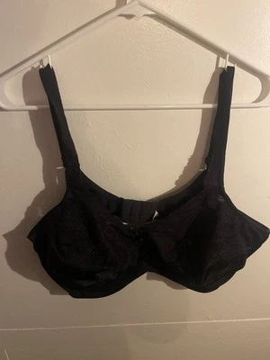 Lilyette Bra Size 42DD Black 0428 Underwire Unlined Comfort Lace Minimizer - Image 1 of 4