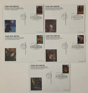 5 Fleetwood 1977 First Day Cover Postcards Classic Movie Monsters Universal - Picture 1 of 11