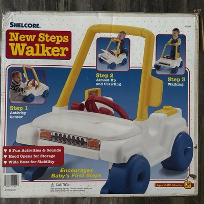 Centro de actividades First Steps 1995 vintage ruedas coche andador de Shelcore - con caja Foto 1 de 4