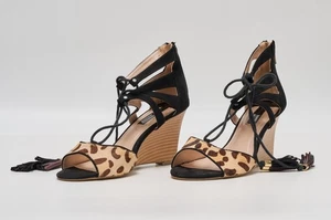 Dorothy Perkins Sandalen Damen Größe UK 5 EU 38 Schwarz Leopardenmuster Keilabsatz Piper - Bild 1 von 24