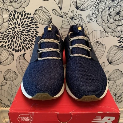 Sz 12 New Men’s  New Balance Fresh Foam Cruz shoes navy blue brooklyn leather - Image 1 of 4