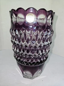 Splendido vaso in cristallo grande ametista tagliato a trasparente 81/4 pollici - Foto 1 di 8