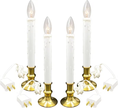 Daily Timer Window Candle 8/16 Hrs Heavy Brush Brass Base 4PK - Image 1 of 4