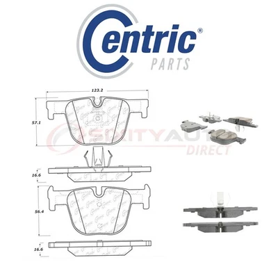 Centric Ceramic Disc Brake Pads w Shims for 2012-2015 BMW 335i 3.0L L6 - we - Imagem 1 de 4