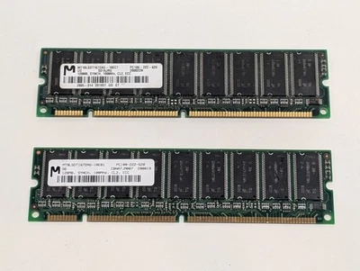 (2) Micron 128Mb PC100 ECC Memory - MT18LSDT1672AG-10EC7 & MT9LSDT1672AG-10EB1  - Image 1 of 3