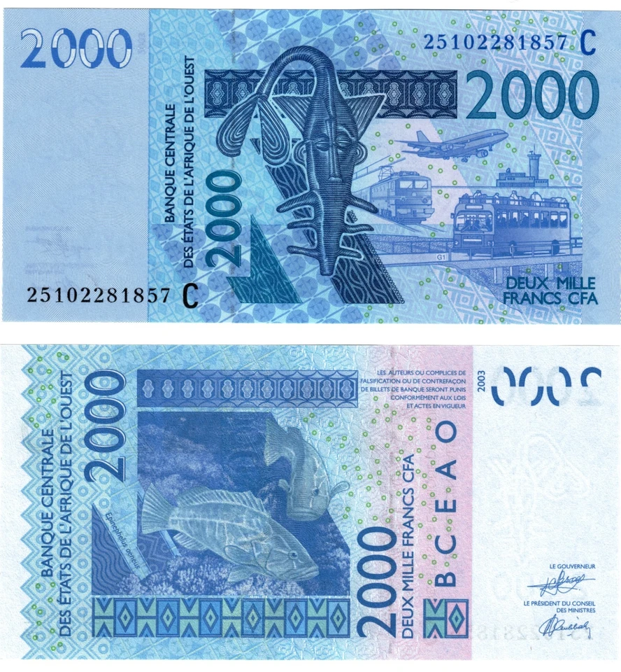 2025 West African States Burkina Faso 2000 Francs CFA P316c   UNC NEW - Image 1 of 1