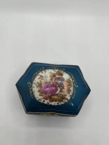 Ligne Limoise France Floral & Gold Trinket Box Edition D'art Tirage Rsv - Picture 1 of 4