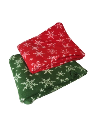Fleece Throws Lap Blankets Snowflakes 51" x 58" Set of 2 New - Image 1 of 4