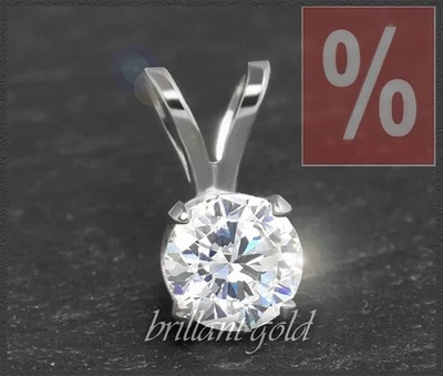 Diamant Anhänger, 1,02ct Solitär Brillant in River E & Si, 585 Weißgold Gleiter - Bild 1 von 4