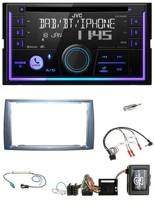 JVC Lenkrad USB 2DIN DAB Bluetooth CD Autoradio für Peugeot 308 silber 07-09 PDC - Bild 1 von 4