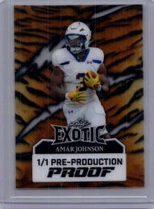 Amar Johnson 2025 Foglia Metallo Calcio 1/1 Prova Pre Produzione - Foto 1 di 1