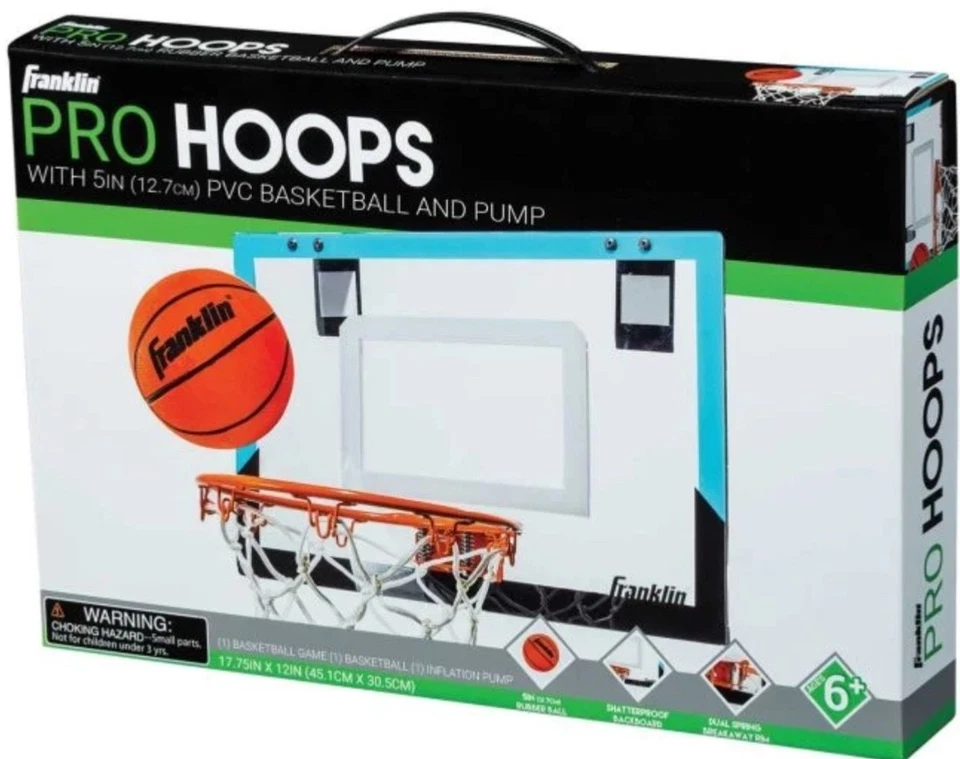 Franklin Sports 54251 Over The Door Mini Basketball Hoop - Shatter Resistant