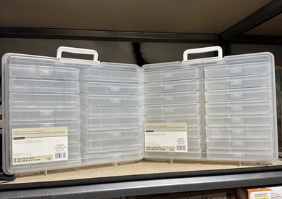 2x Storage Large Photo And Craft Keeper Holds 4"x6" Photos 16 Cases CLEAR - Image 1 of 4