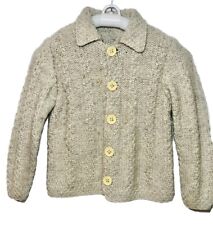 Chunky Cable Knit Sweater Bougie Beige Child Size 4-6 Cottagecore Cozy
