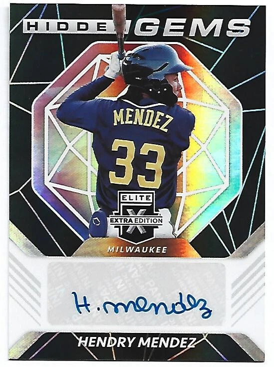 2021 PANINI ELITE EXTRA EDITION HENDRY MENDEZ HIDDEN GEMS BLACK AUTOGRAPH, LOOK! - Image 1 of 2