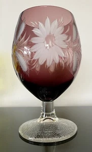 Kristallglas Römer Glas Pokal Windlicht Weinglas Cognacschwenker Violett - Bild 1 von 10