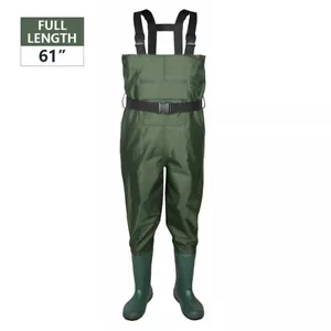Fishing Chest Waders Fly Hunting Waterproof Stocking Foot Wader Pants with Boots - Picture 1 of 13