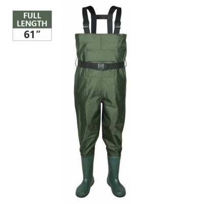 Fishing Chest Waders Fly Hunting Waterproof Stocking Foot Wader Pants with Boots - Image 1 of 4