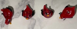 Hand Crafted 4 Red Glass Bird Beads Crf3-78A - Picture 1 of 8