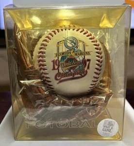 Florida Marlins 1997 World Series Champions Souvenir Baseball Ball + Glove MIB - Picture 1 of 6