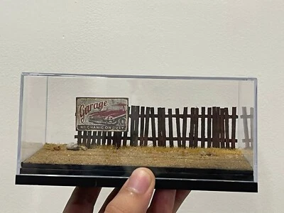 1/64 Diorama handmade– Rustic Fence & Vintage Sign Scene - Image 1 of 4