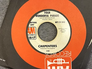 Carpenters Ticket To Ride / Your Wonderful Parade 7" 45 A&M 1969 WLP promo VG+ - Picture 1 of 2