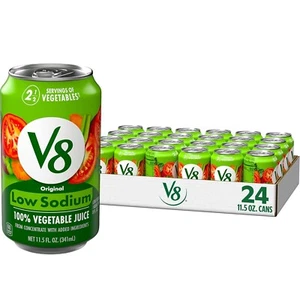 V8 Low Sodium Original 100% Vegetable Juice, 11.5 fl oz Can (24 Pack) - Picture 1 of 6