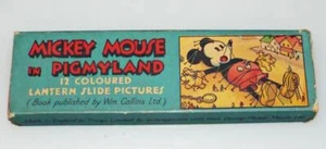 Mickey Mouse in Pigmyland Boxed Set of Vintage 1930s Disney Magic Lantern Slides - Picture 1 of 5