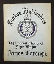 Vintage Gordon Highlanders British Army Testimonial Program