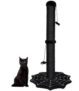 Gothic Cat Scratching Post with Spider Dangling Toys for Indoor Cats, Hallowe... - Picture 1 of 8