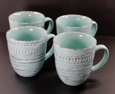 Home Essentials Cosenza Turquesa / Aqua 4" diámetro  Juego de 4 tazas de café Foto 1 de 4