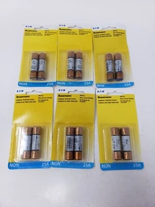 Lot Of 6 Eaton Bussmann BP/N0N-25 General Purpose Fuses - Picture 1 of 4