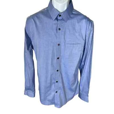 DKNY Blue Long Sleeve Button Down Chest Pocket Shirt Men’s Size Medium - Image 1 of 4