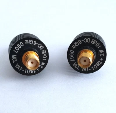 MCL VAT-10W2+  2 Watt, 10dB Attenuator DC-6 GHz, SMA Male/Fem Conn Set of 2 - Image 1 of 3